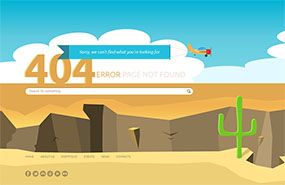 jQuery沙漠飞机飞过404特效